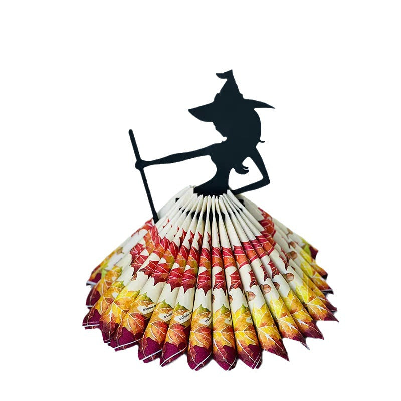 Wooden Halloween Witch Napkin Holder For Kitchen And Restaurant Decoration