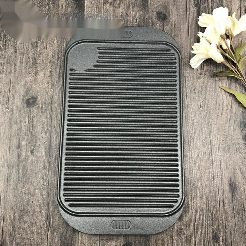 Double Sided Cast Iron Griddle Pan For Flat Cooking And Grilling