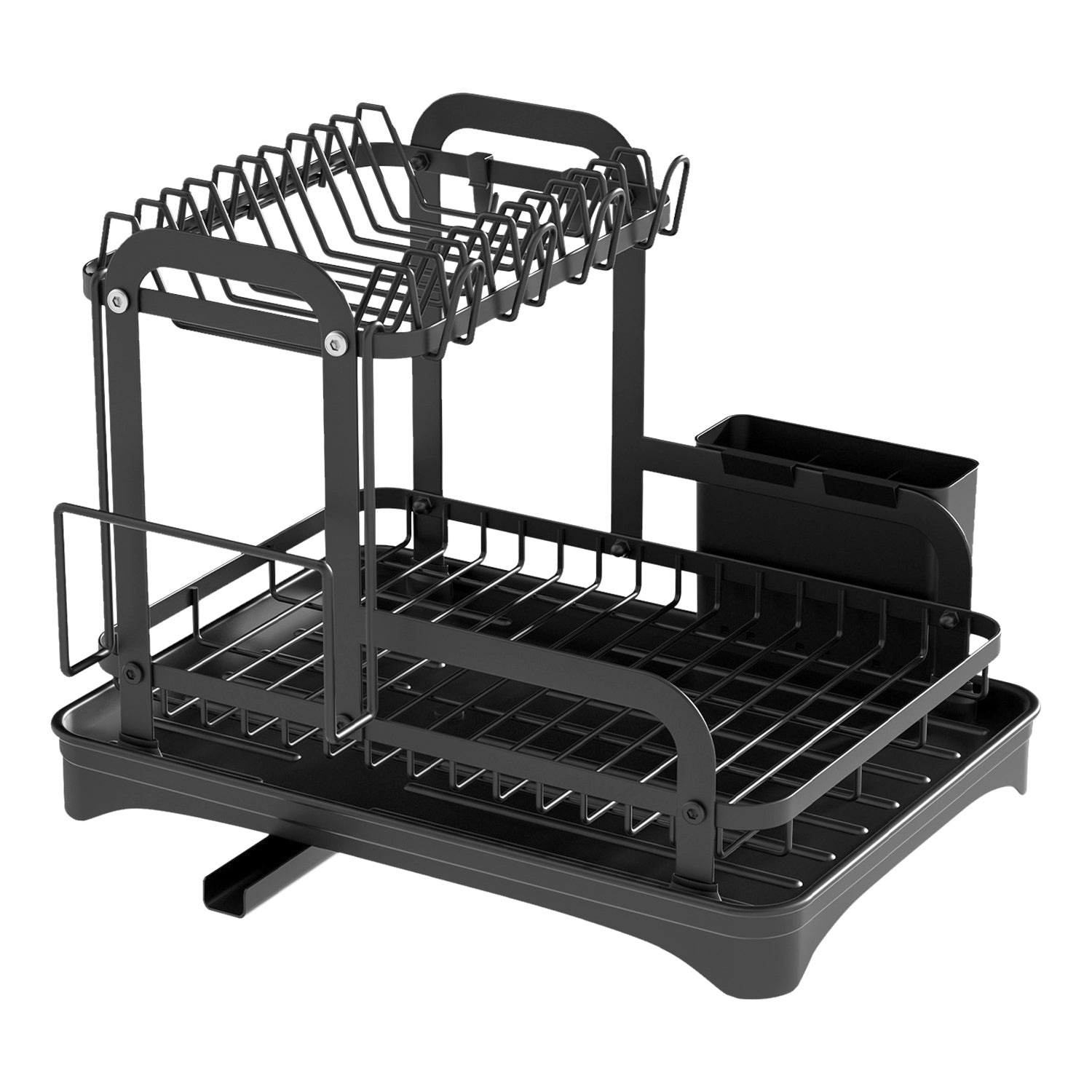 1Pc  2-Tier Dish Drying Rack For Kitchen Counter Space Saving