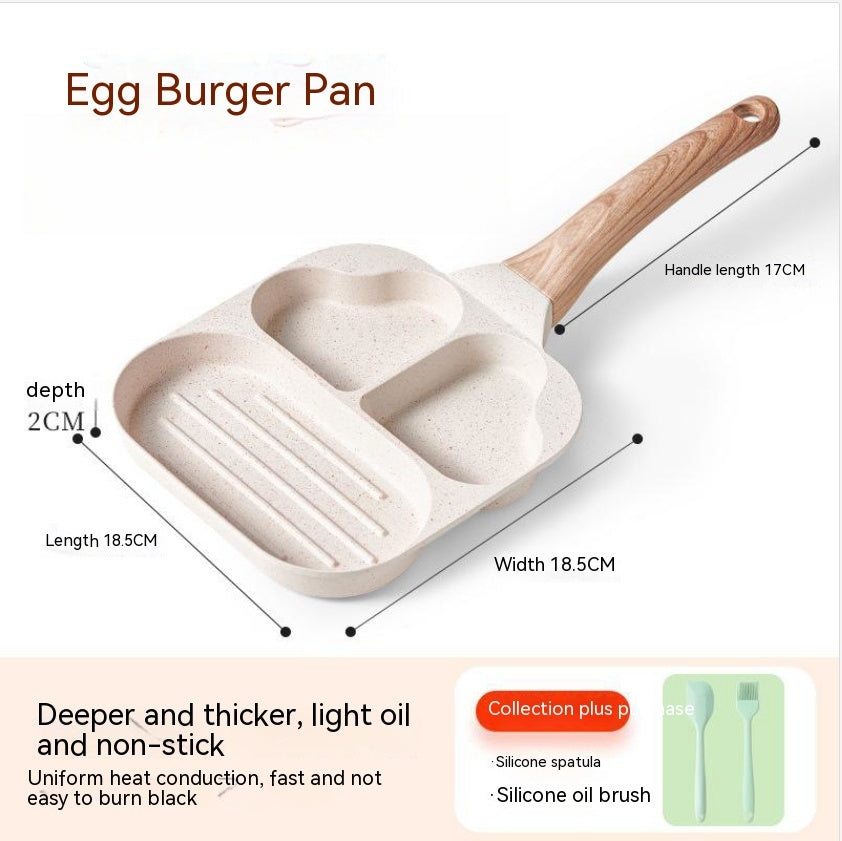 Aluminum Four Hole Egg Frying Pan For Breakfast Cooking
