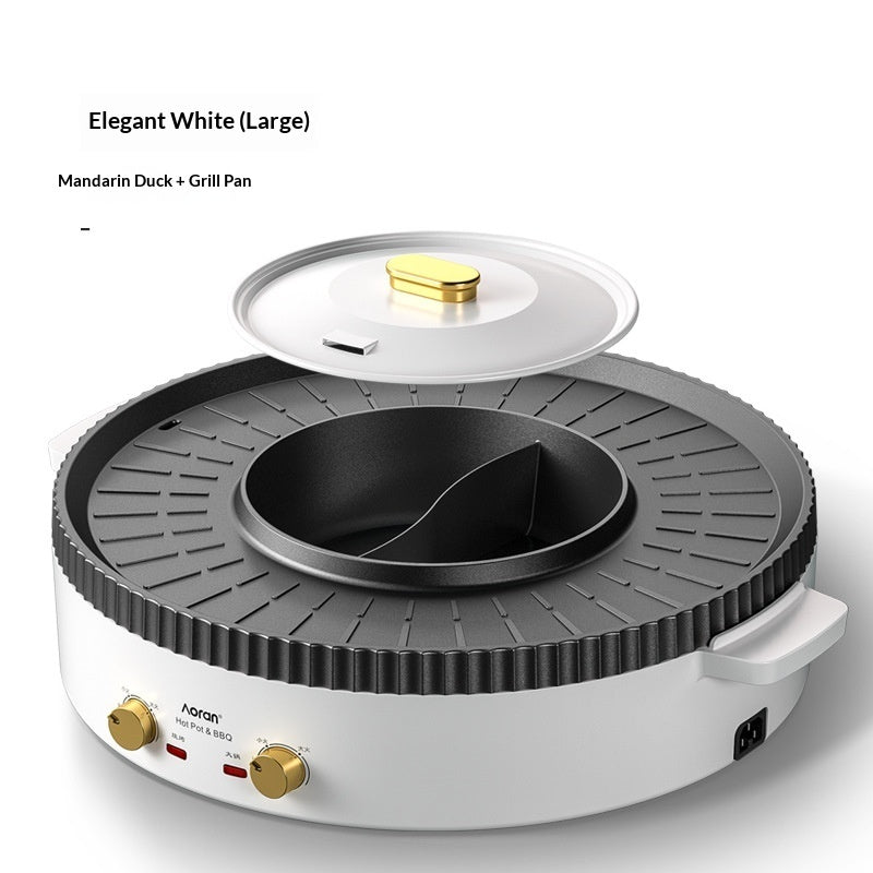 Electric Hot Pot And Grill Combo For Multifunction Barbecue Cooking