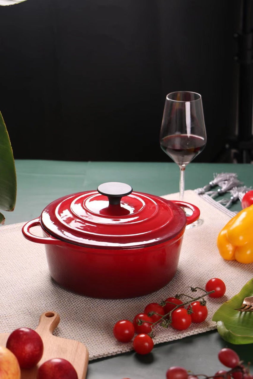 Enamel Cast Iron Stock Pot Stew Pot Universal Cooking Pot