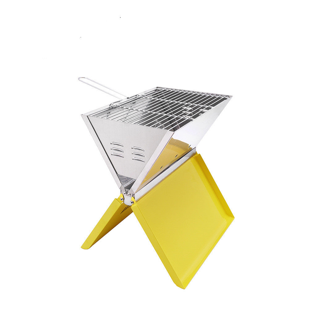 Notebook Style Portable Folding Outdoor Barbecue Grill Cooking System Multi-User