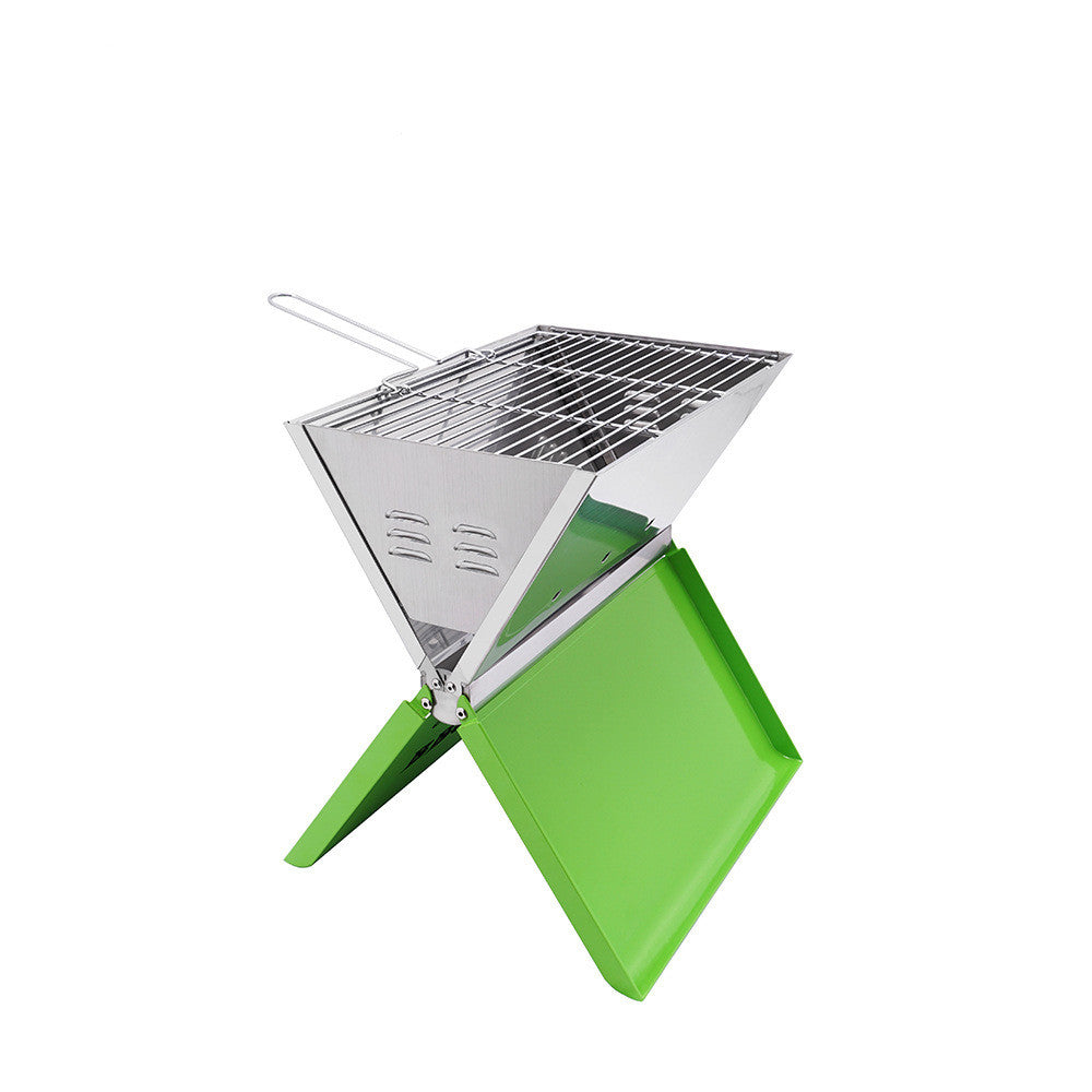 Notebook Style Portable Folding Outdoor Barbecue Grill Cooking System Multi-User