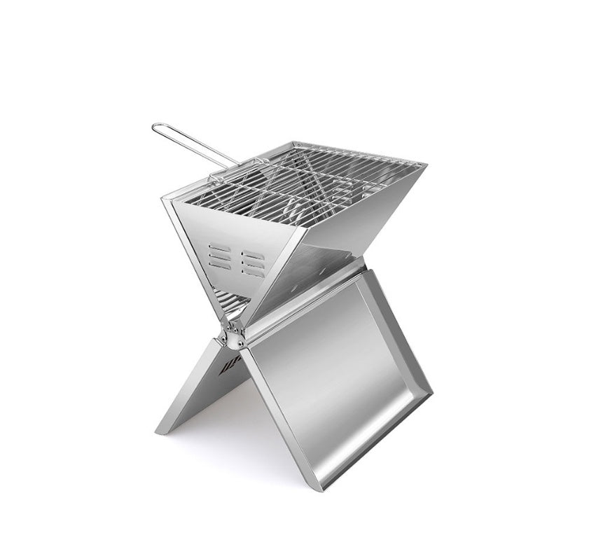 Notebook Style Portable Folding Outdoor Barbecue Grill Cooking System Multi-User
