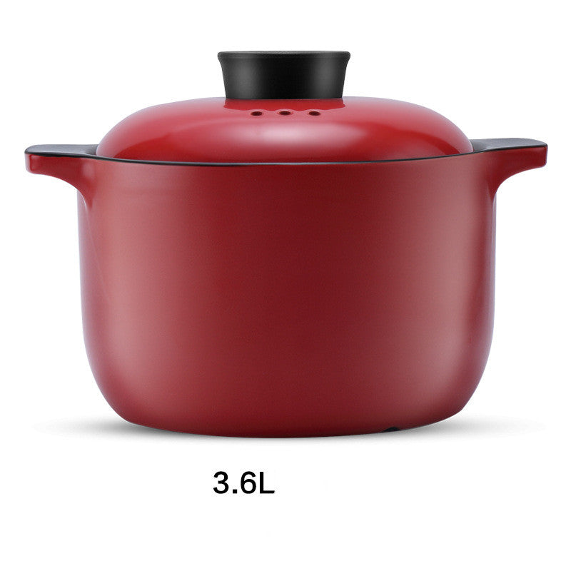 China Red Ceramic Casserole Pot High Temperature Resistant Multi Purpose Stock Pot