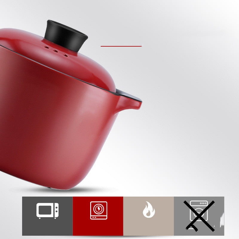 China Red Ceramic Casserole Pot High Temperature Resistant Multi Purpose Stock Pot