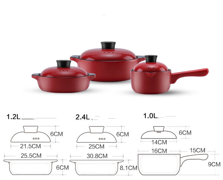 China Red Ceramic Casserole Pot High Temperature Resistant Multi Purpose Stock Pot