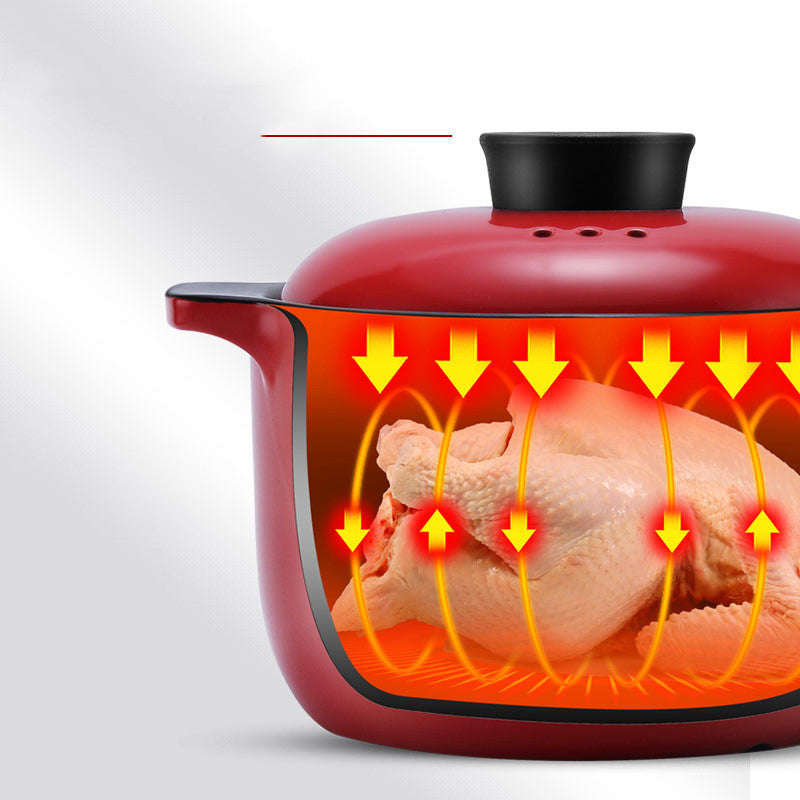 China Red Ceramic Casserole Pot High Temperature Resistant Multi Purpose Stock Pot
