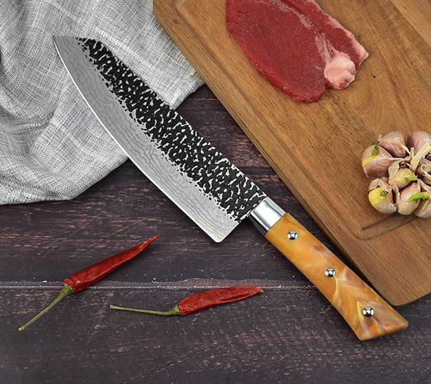 Stainless Steel Chef Knife With Marbled Handle