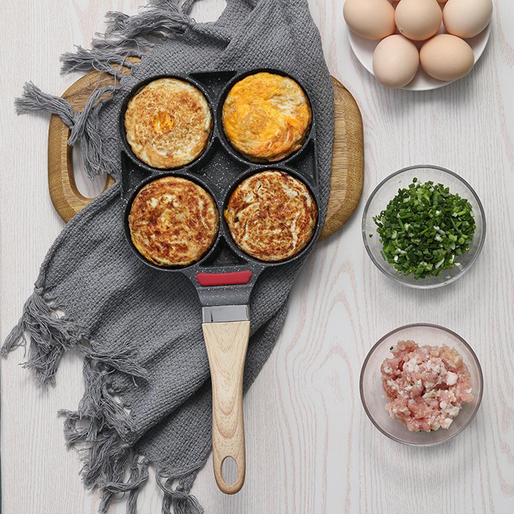 Compact Multi Hole Egg Burger Frying Pan For Household Omelette Cooking