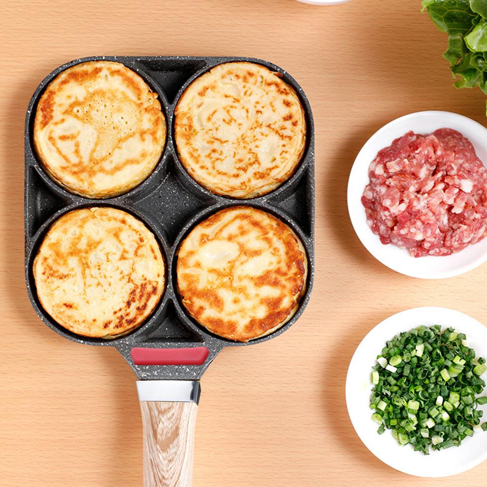 Compact Multi Hole Egg Burger Frying Pan For Household Omelette Cooking
