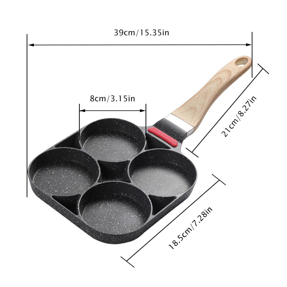 Compact Multi Hole Egg Burger Frying Pan For Household Omelette Cooking