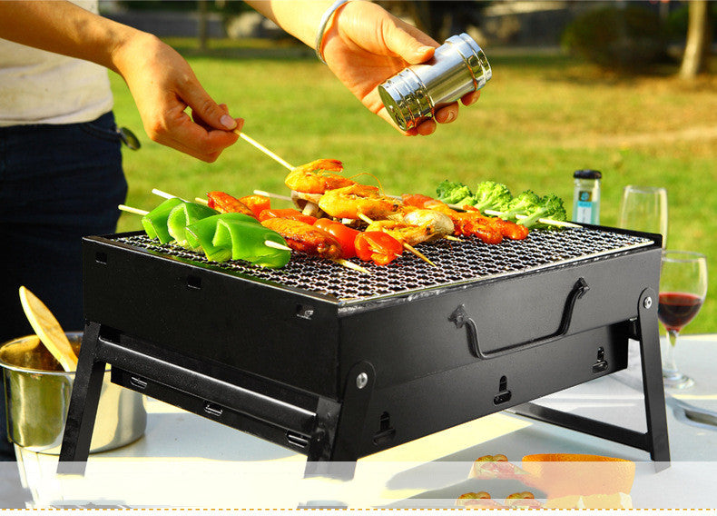 Portable Foldable Charcoal BBQ Grill For Outdoor Large Barbecue Cooking