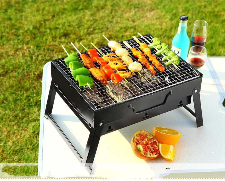 Portable Foldable Charcoal BBQ Grill For Outdoor Large Barbecue Cooking