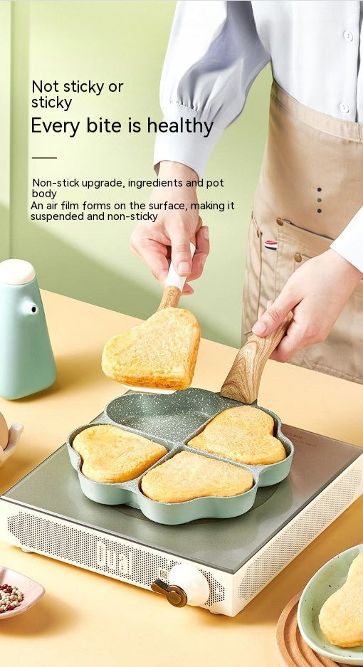 Aluminum Four Hole Egg Frying Pan For Breakfast Cooking