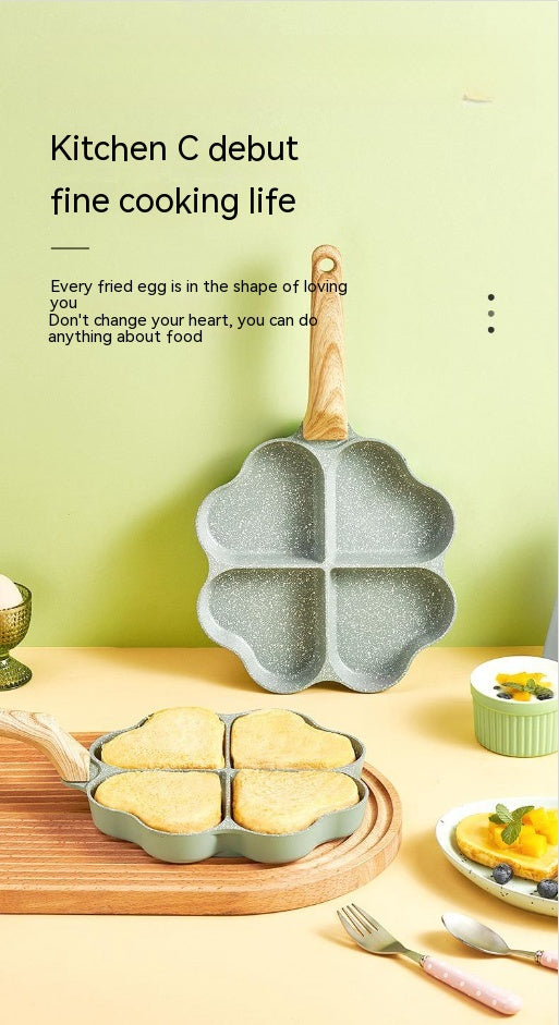 Aluminum Four Hole Egg Frying Pan For Breakfast Cooking