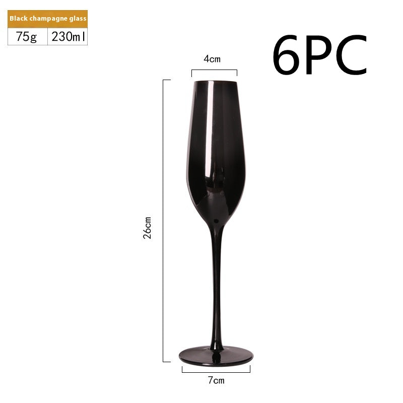 Household Black Crystal Glass Goblet Set For Elegant Use