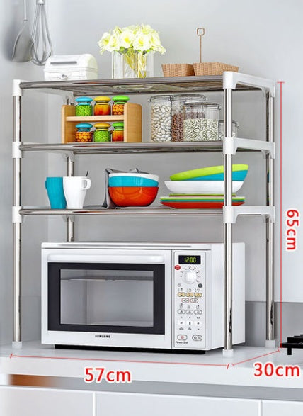 Microwave Shelf Rack Kitchen Spice And Storage Organizer