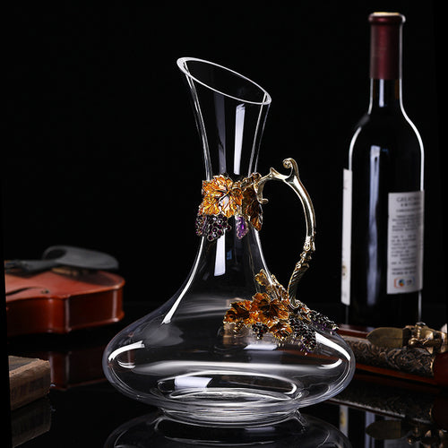 European Style Crystal Glass Decanter And Elegant Goblet Set