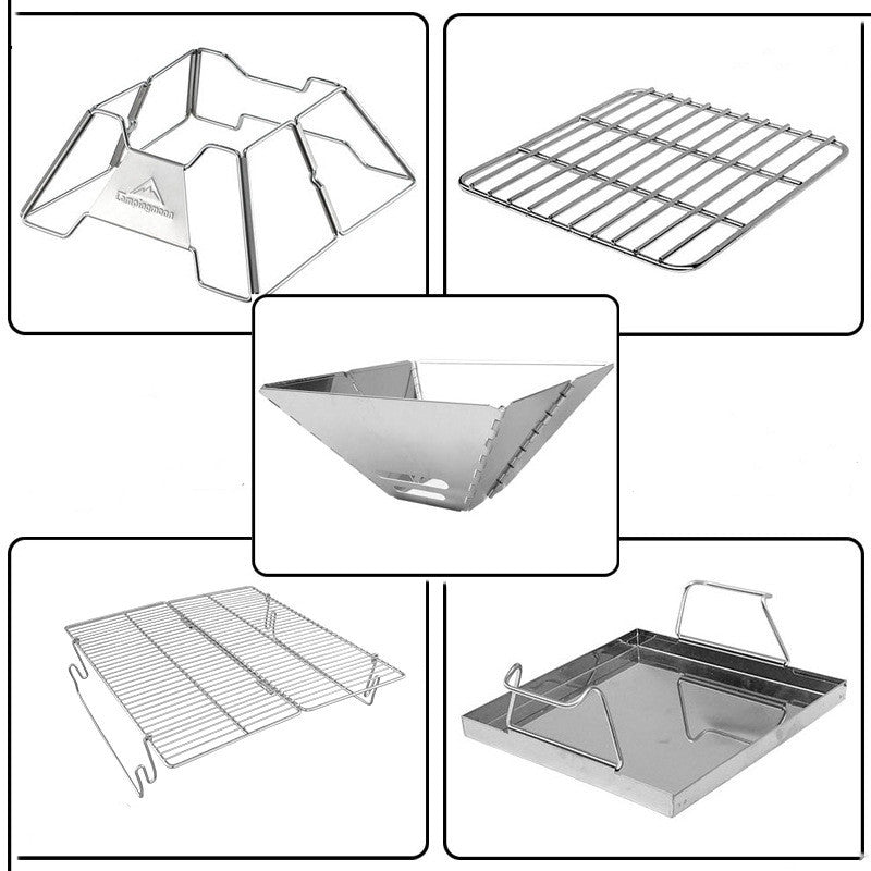 Foldable BBQ Grill For 2-3 Person Outdoor Camping And Cooking