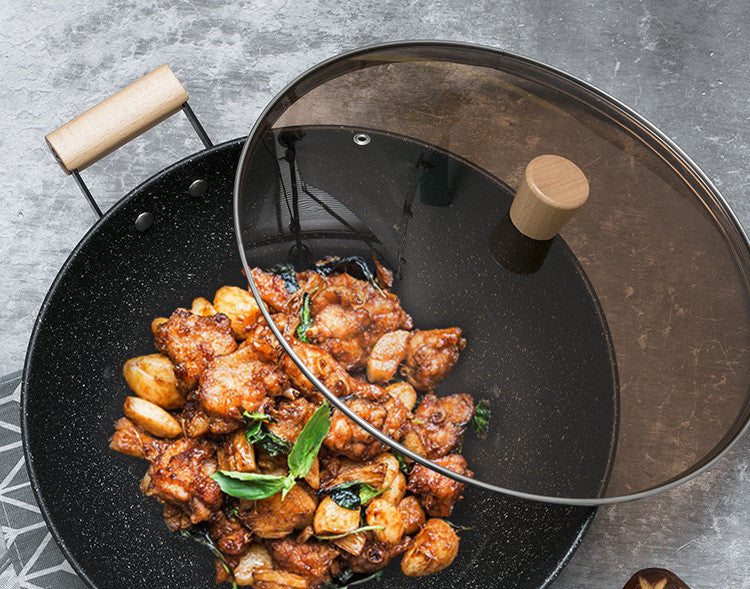 Non Stick Frying Pan With Lid In Color Box Packagin