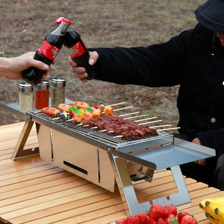 Heavy Duty Foldable Stainless Steel Outdoor Barbecue Grill