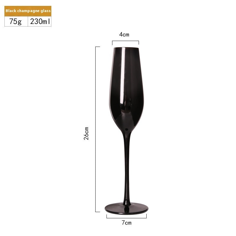 Household Black Crystal Glass Goblet Set For Elegant Use