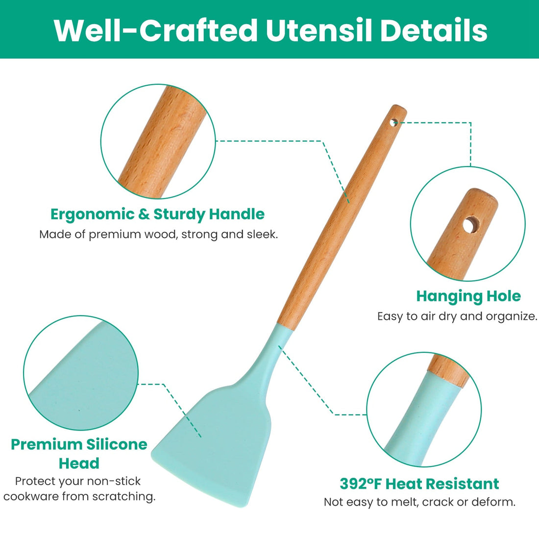 4 Colors Options -- Set Of 35Pcs Kitchen Cooking Utensils Set Spatula