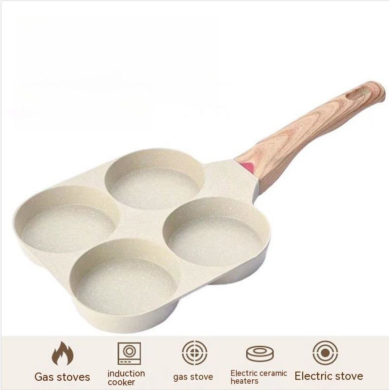 Aluminum Four Hole Egg Frying Pan For Breakfast Cooking
