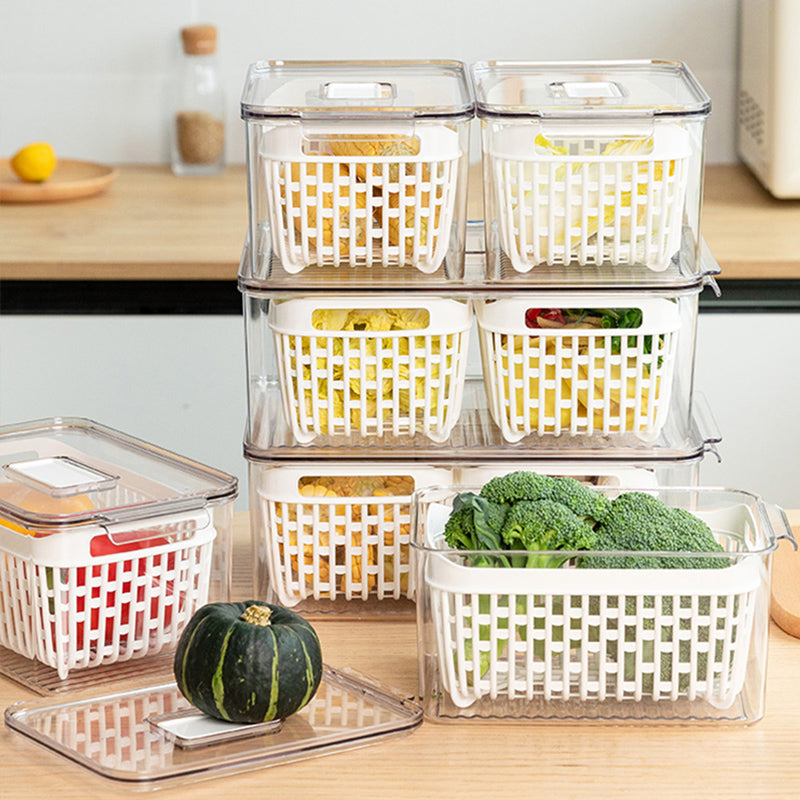 Lidded Refrigerator Freezer Storage Kitchen Food Organizer Box