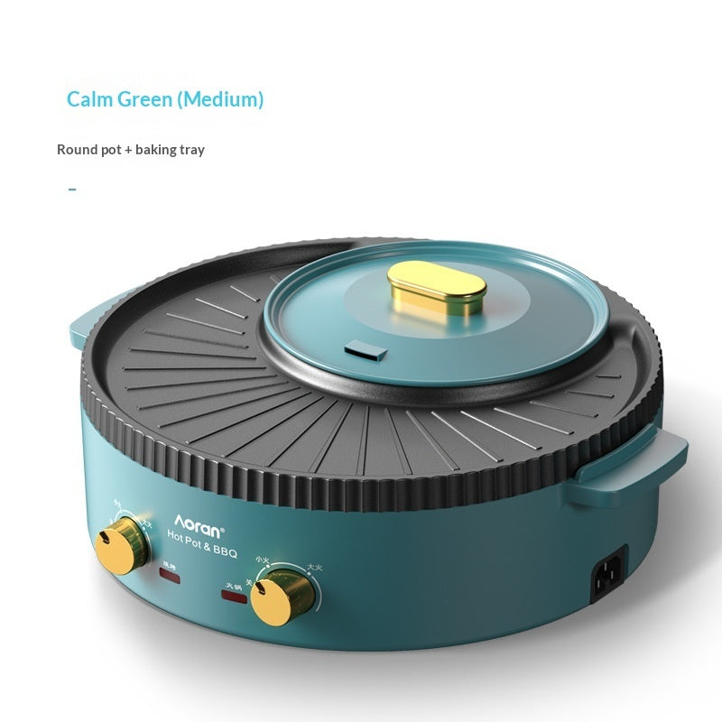 Electric Hot Pot And Grill Combo For Multifunction Barbecue Cooking