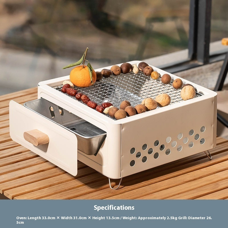 Square Outdoor Courtyard Charcoal Barbecue Grill Oven Unit