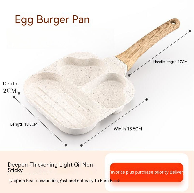 Aluminum Four Hole Egg Frying Pan For Breakfast Cooking