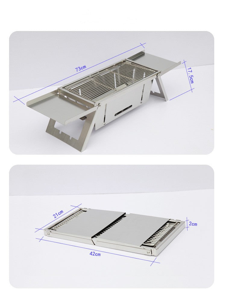 Heavy Duty Foldable Stainless Steel Outdoor Barbecue Grill