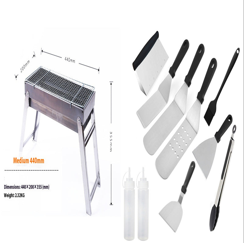 Portable Folding Charcoal Outdoor Barbecue Grill Cooking Unit