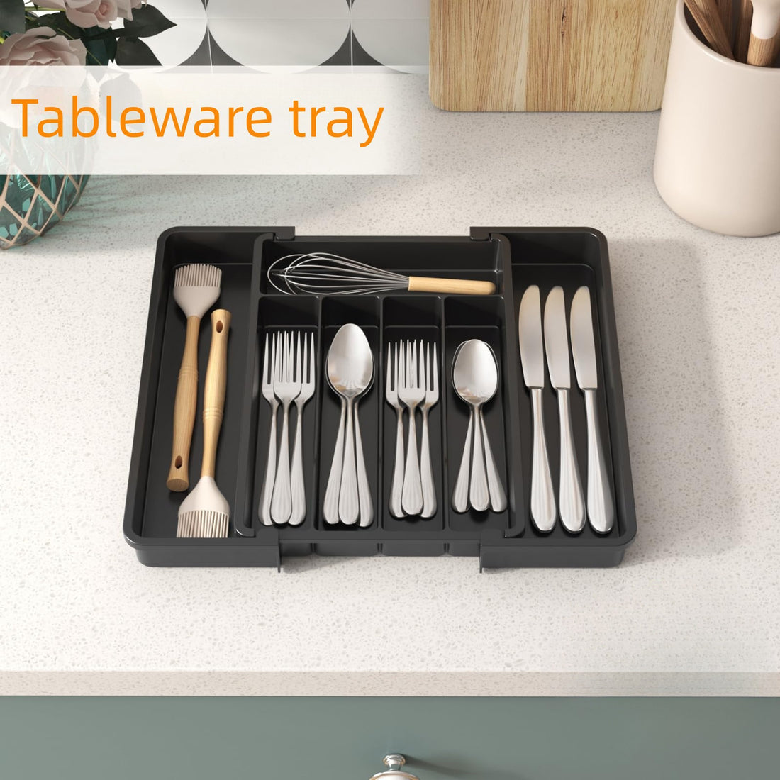 Expandable Kitchen Drawer Organizer For Utensils