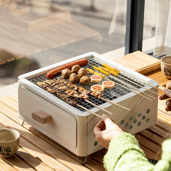 Square Outdoor Courtyard Charcoal Barbecue Grill Oven Unit