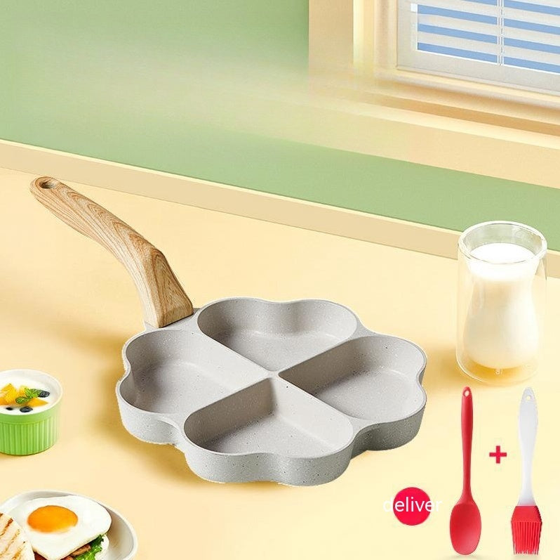 Aluminum Four Hole Egg Frying Pan For Breakfast Cooking