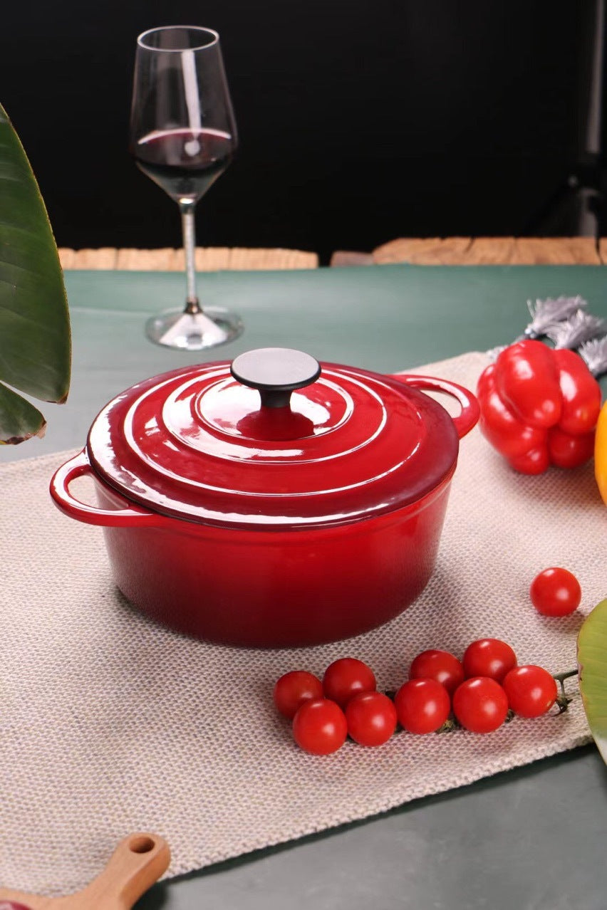 Enamel Cast Iron Stock Pot Stew Pot Universal Cooking Pot