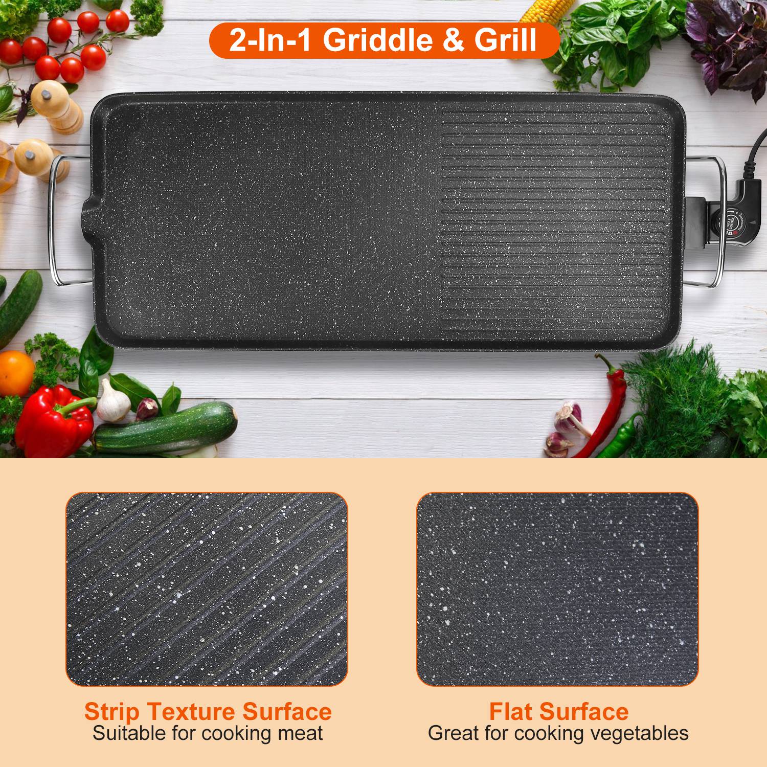 1Pc Electric Barbecue Grill Hot Plate Cooking BBQ Griddle Non Stick