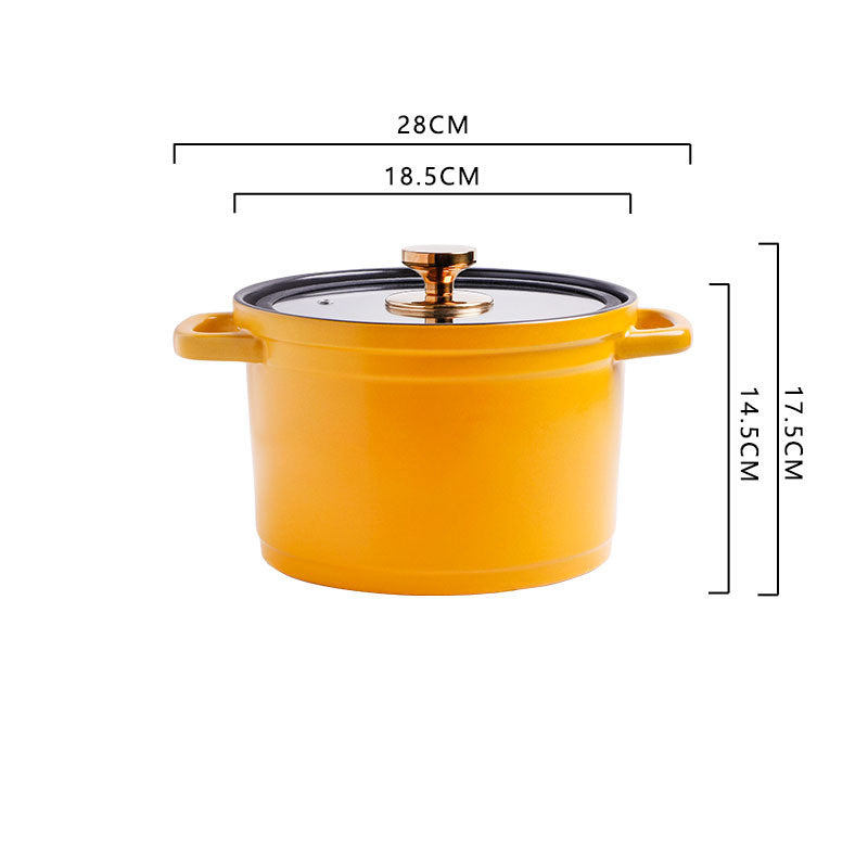 Nordic Ceramic Large Capacity Glazed Porridge And Stock Pot