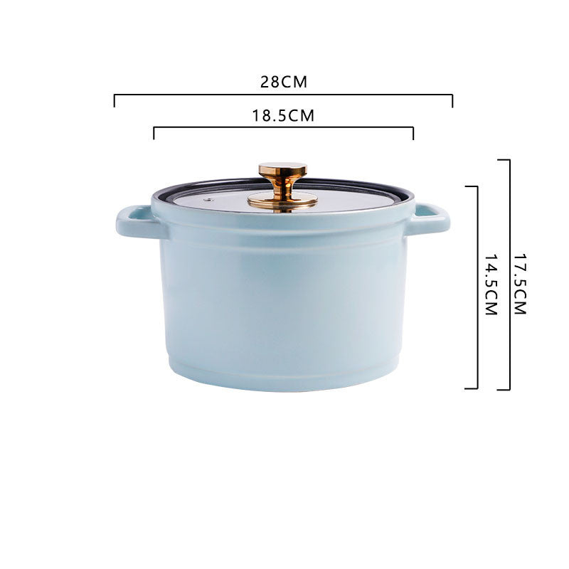 Nordic Ceramic Large Capacity Glazed Porridge And Stock Pot