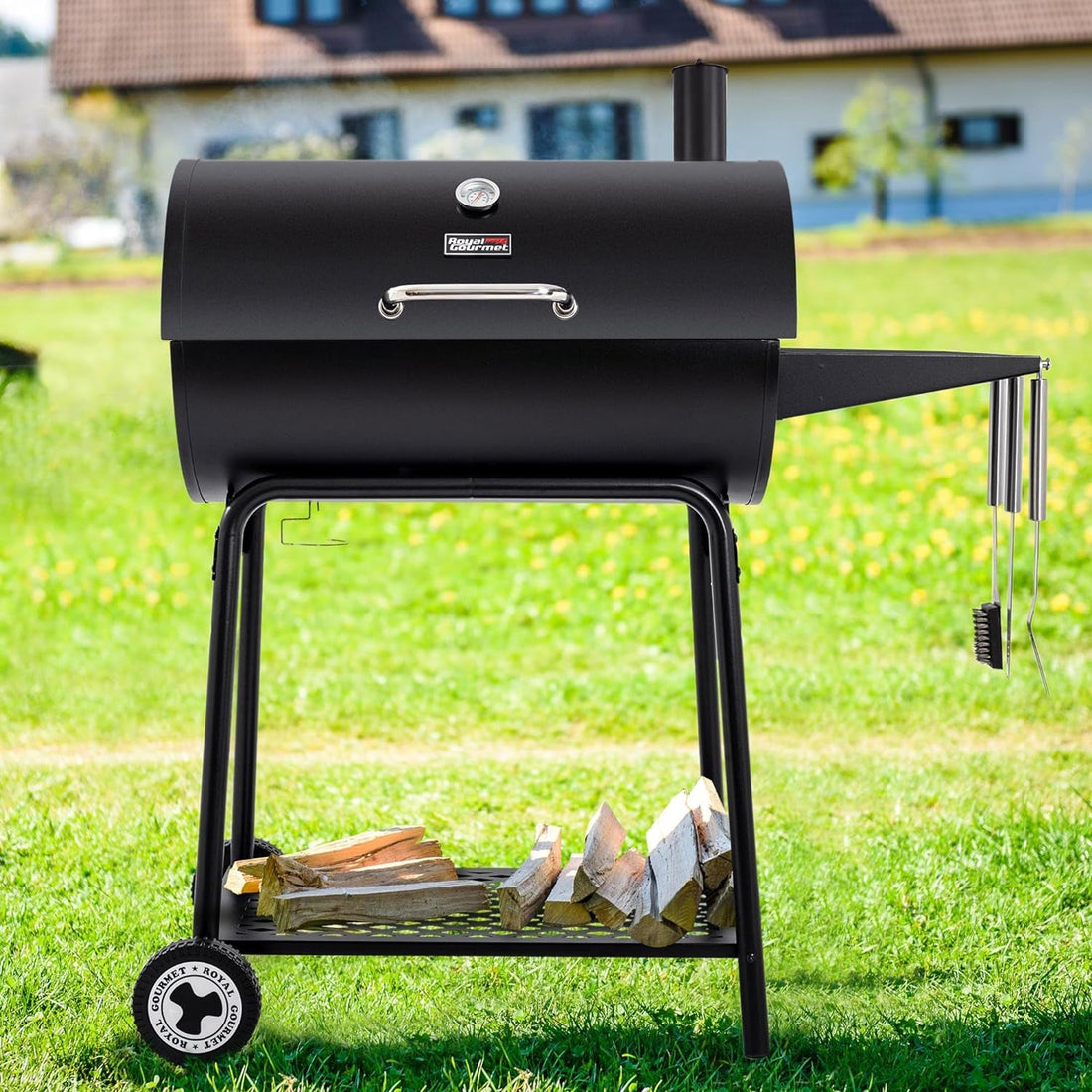30 Inch Barrel Charcoal Grill With 627 Square Inches Cooking Space