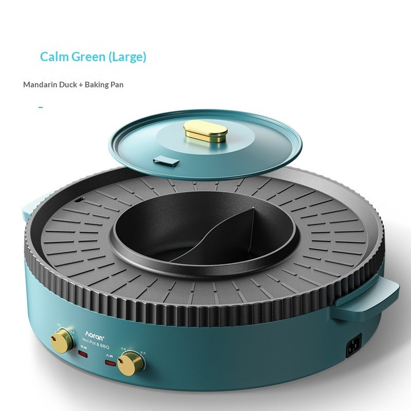 Electric Hot Pot And Grill Combo For Multifunction Barbecue Cooking