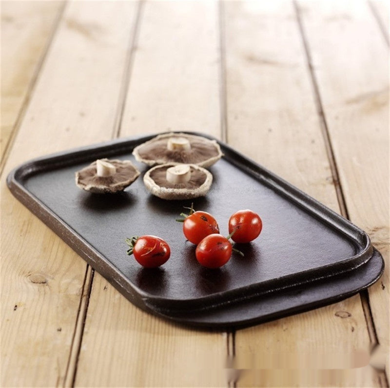 Double Sided Cast Iron Griddle Pan For Flat Cooking And Grilling