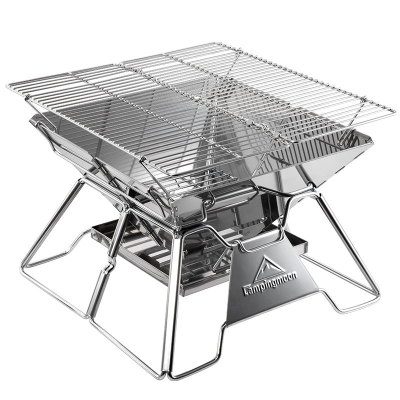 Foldable BBQ Grill For 2-3 Person Outdoor Camping And Cooking