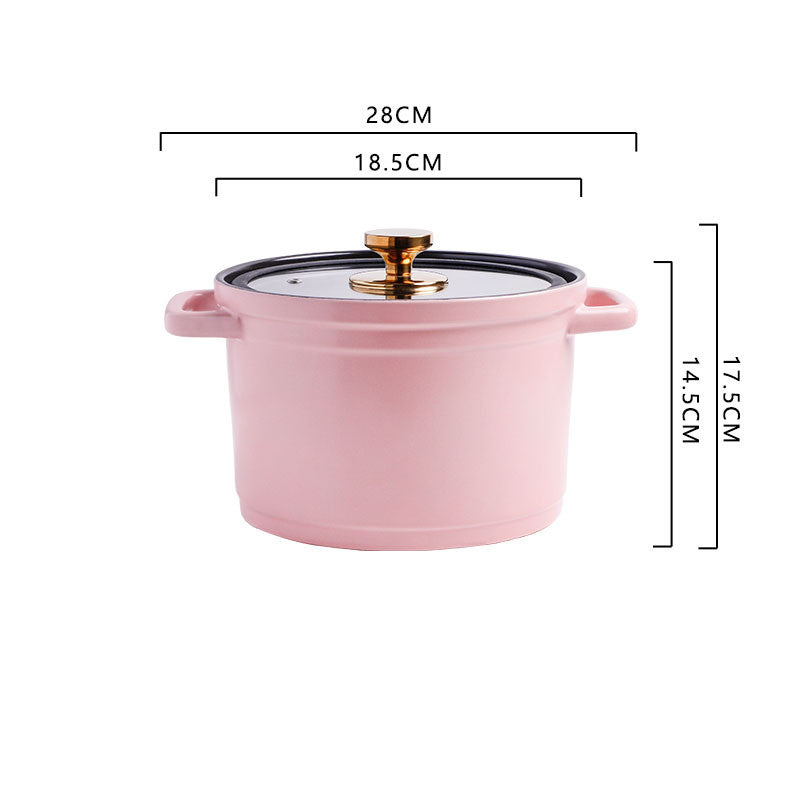 Nordic Ceramic Large Capacity Glazed Porridge And Stock Pot