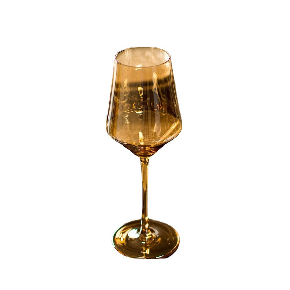 Rainbow Electroplated Crystal Glass Goblet For Elegant Home Use