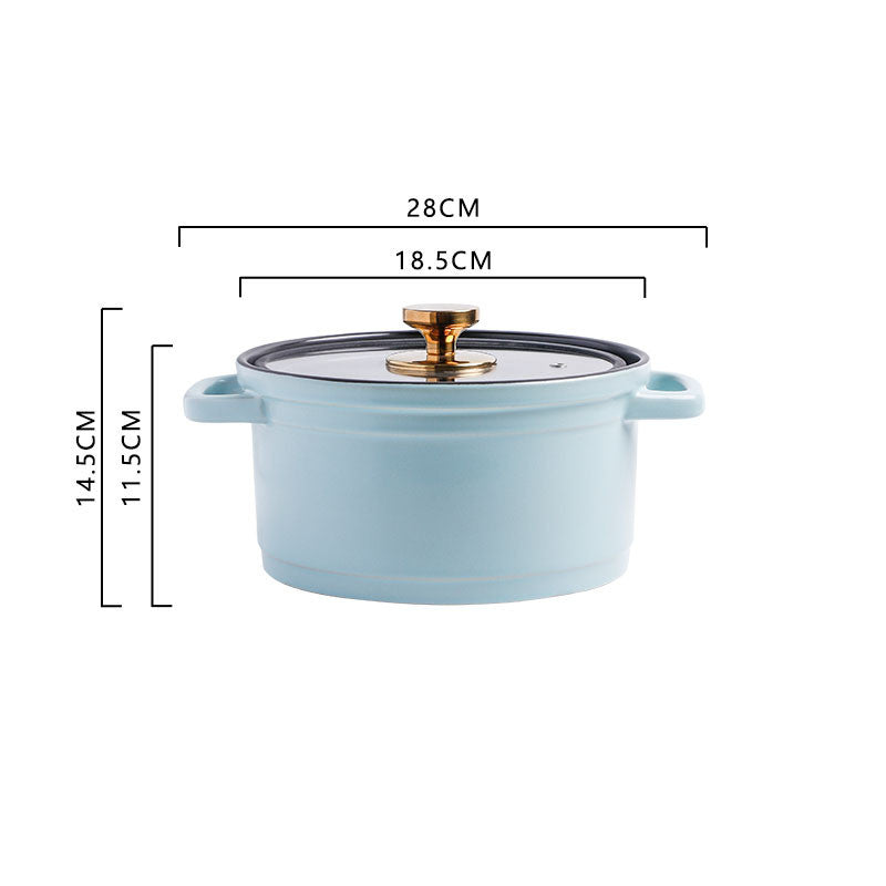 Nordic Ceramic Large Capacity Glazed Porridge And Stock Pot